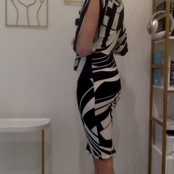 Cache Marble Print & Striped Cold Shoulder Dress Size XS - Picture 5 of 8